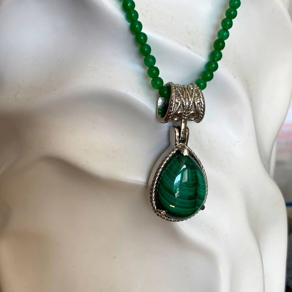 African Malachite Pendant Necklace